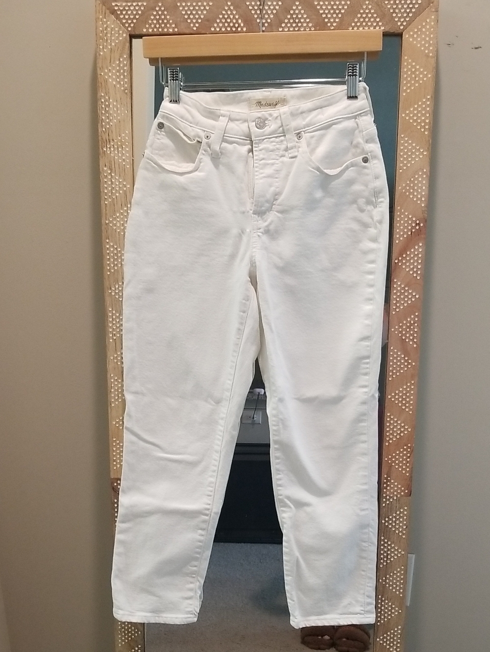 Madewell White High-Rise Straight-Leg Jeans